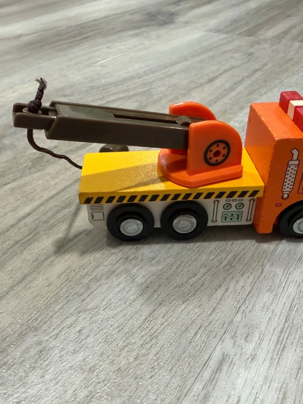Battat Wood & Wheels Wooden Tow Crane Trucks Lot of 2